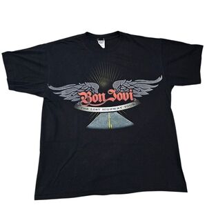 Vintage Y2k Anvil Bon Jovi Lost Highway Tour 2008 Shirt